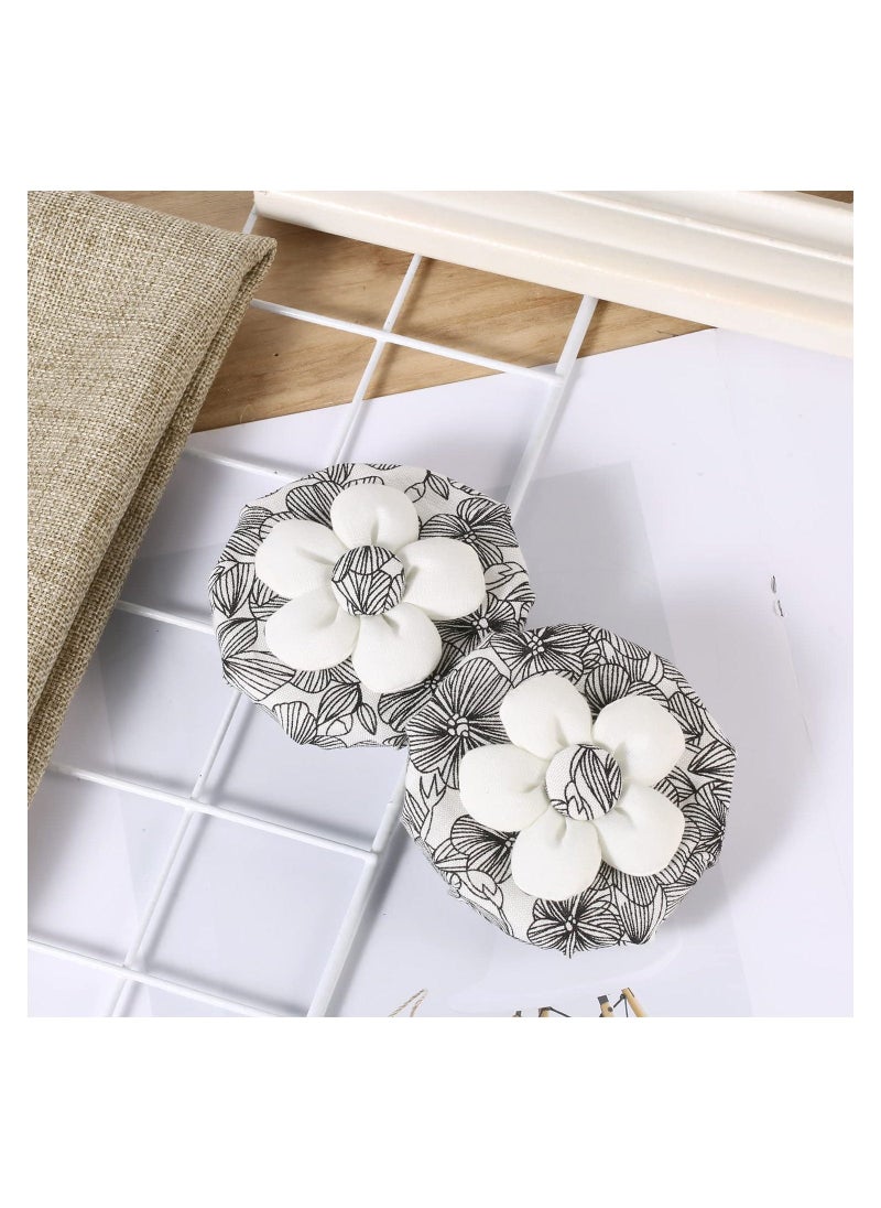 2 pcs Door Knob Covers, Anti Collision Soft Door Knob Protector Cover Reusable Washable Floral Door Handle Cushion with Cotton and Sponge, Decorative Door Handle Cover for Child Safety