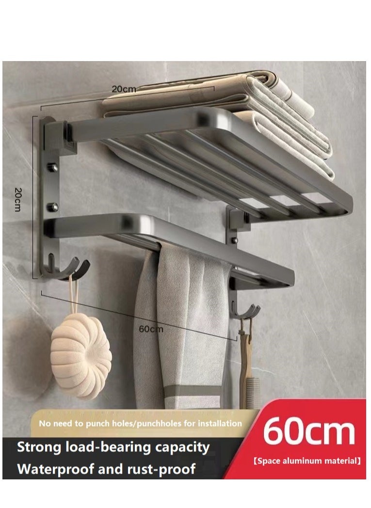 Bathroom shelf Wall hanging hung that is drying towels Foldable towels, waterproof and rustproof