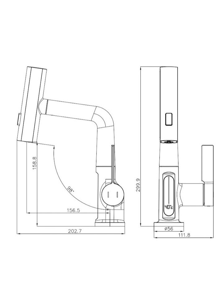 Smart Color-Changing Digital Display Kitchen Faucet | Pull-Out, Lift & Swivel Features | Stylish Waterfall Bathroom Tap