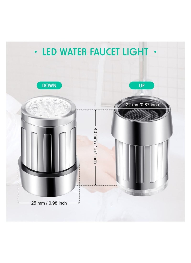 Color Changing Faucet Adapter, 3 Color Change Automatically LED Water Faucet, for Kitchen and Bathroom, Fixed LED Faucet