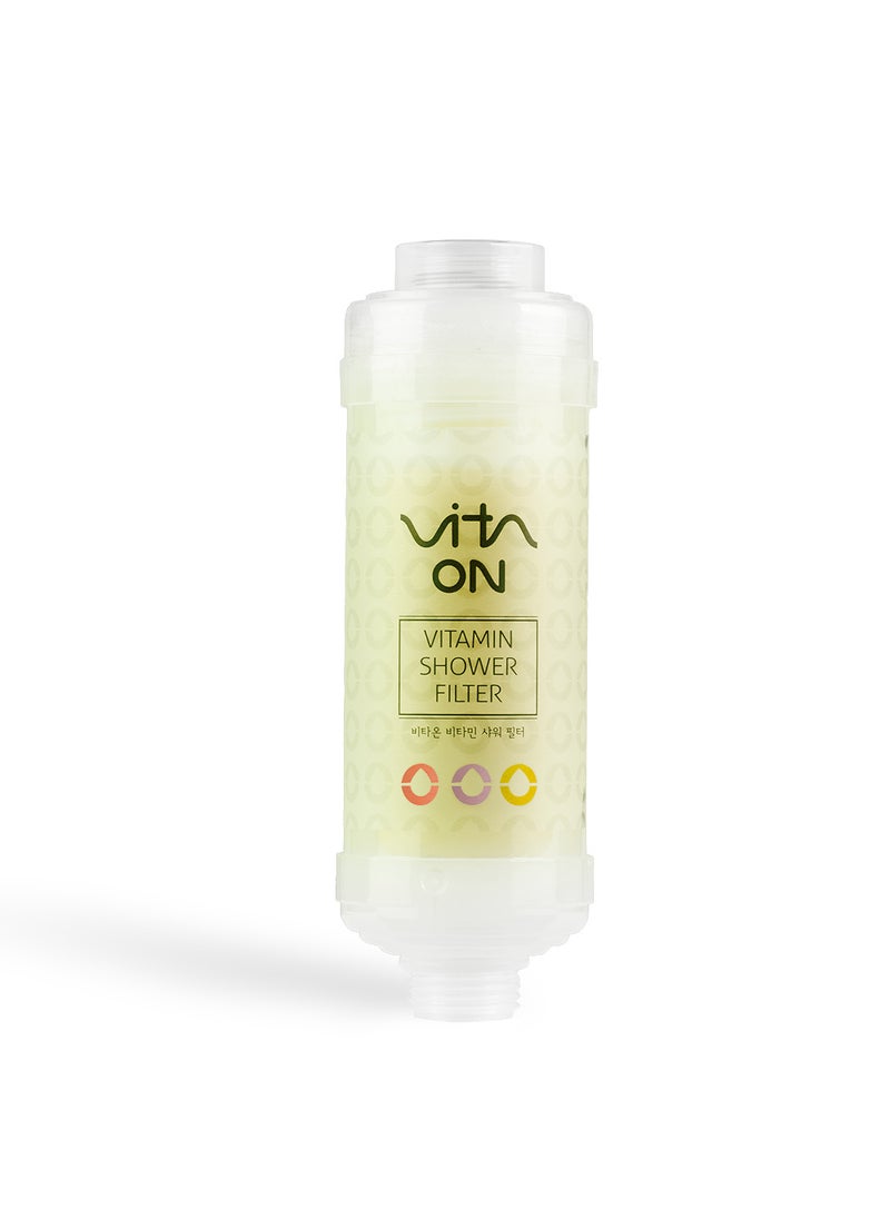 Vita On Korean Vitamin Shower Filter - Skin & Hair Enhancement - Skin Toner - Anti Hair Loss - Prevents Dry Skin - Chlorine & Impurities Removal - Rust Removal - Aromatherapy -  Baby Powder