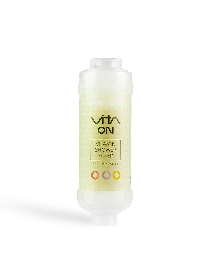 Vita On Korean Vitamin Shower Filter - Skin & Hair Enhancement - Skin Toner - Anti Hair Loss - Prevents Dry Skin - Chlorine & Impurities Removal - Rust Removal - Aromatherapy -  Coconut Vanilla