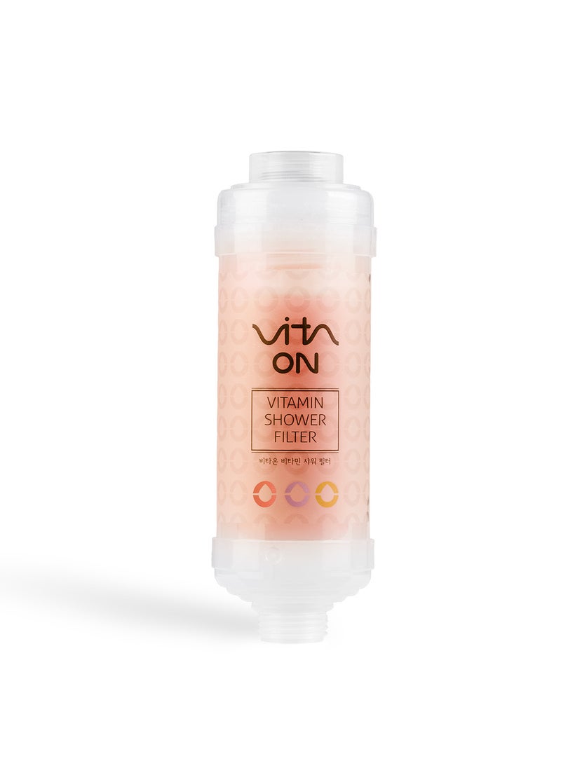 Vita On Korean Vitamin Shower Filter - Skin & Hair Enhancement - Skin Toner - Anti Hair Loss - Prevents Dry Skin - Chlorine & Impurities Removal - Rust Removal - Aromatherapy -  Bergamot Orange (Citrus)