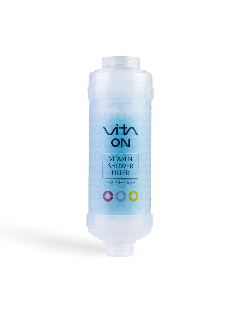 Vita On Korean Vitamin Shower Filter - Skin & Hair Enhancement - Skin Toner - Anti Hair Loss - Prevents Dry Skin - Chlorine & Impurities Removal - Rust Removal - Aromatherapy - Ocean BlueSky (Aqua Berry)