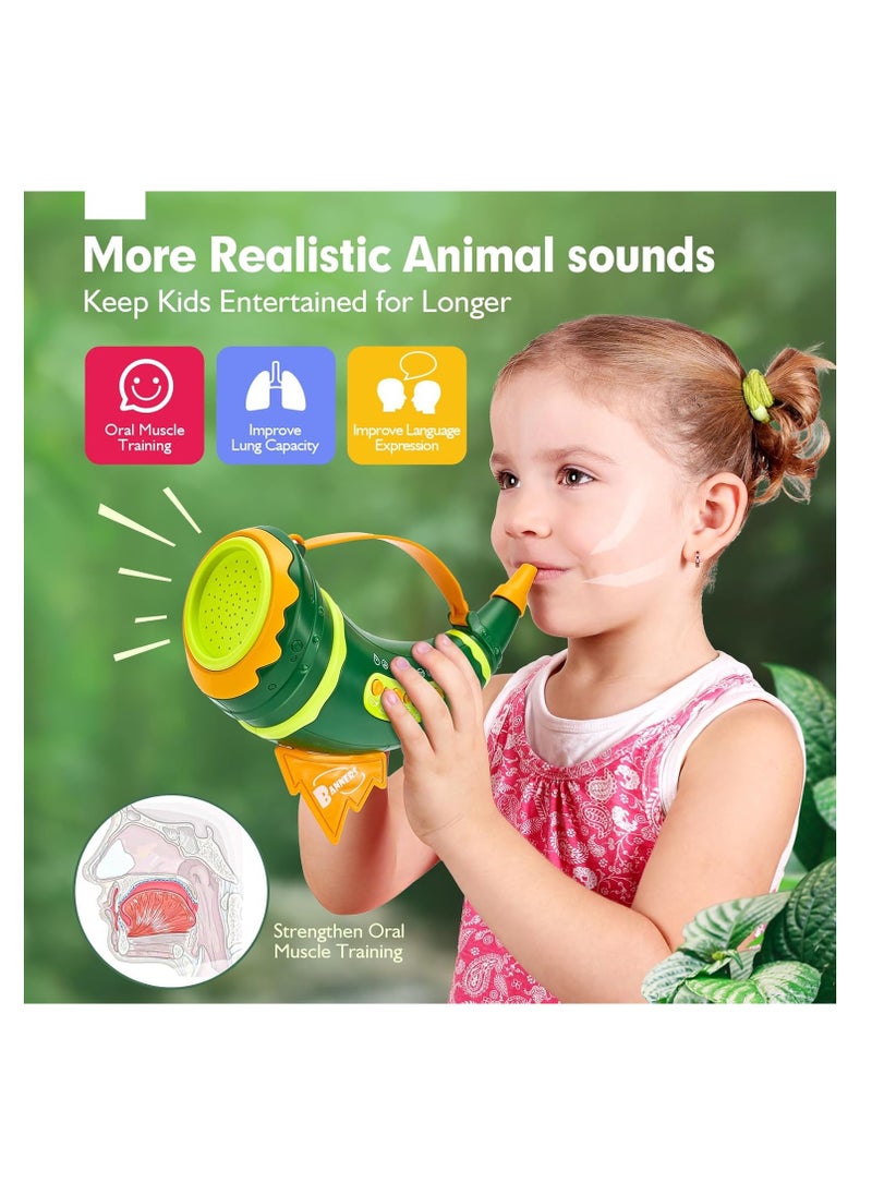 Animal Caller Toys with 30 Realistic Sounds, Early Learning Animal Toys Featuring Dual Mode for Farm & Forest, LED Light-Up with 5 Levels, Perfect Indoor & Outdoor Fun for Kids Ages 3+