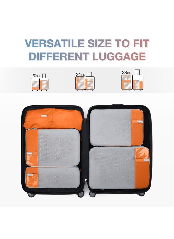 BAGSMART Orange Compression Packing Cubes