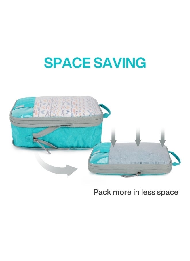 BAGSMART Teal Compression Packing Cubes