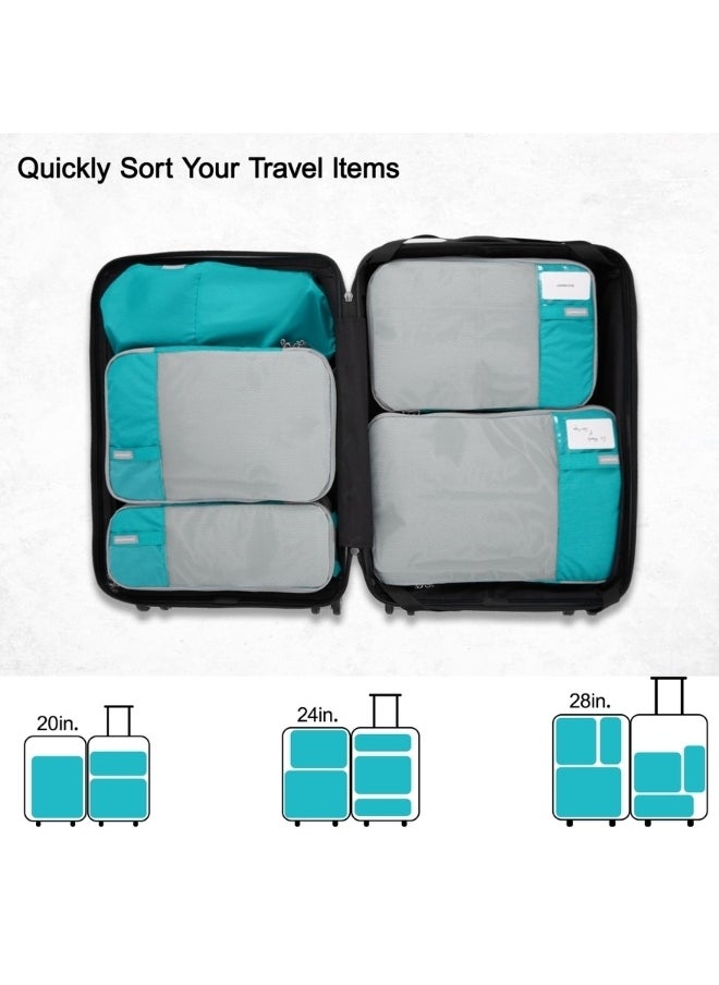 BAGSMART Teal Compression Packing Cubes