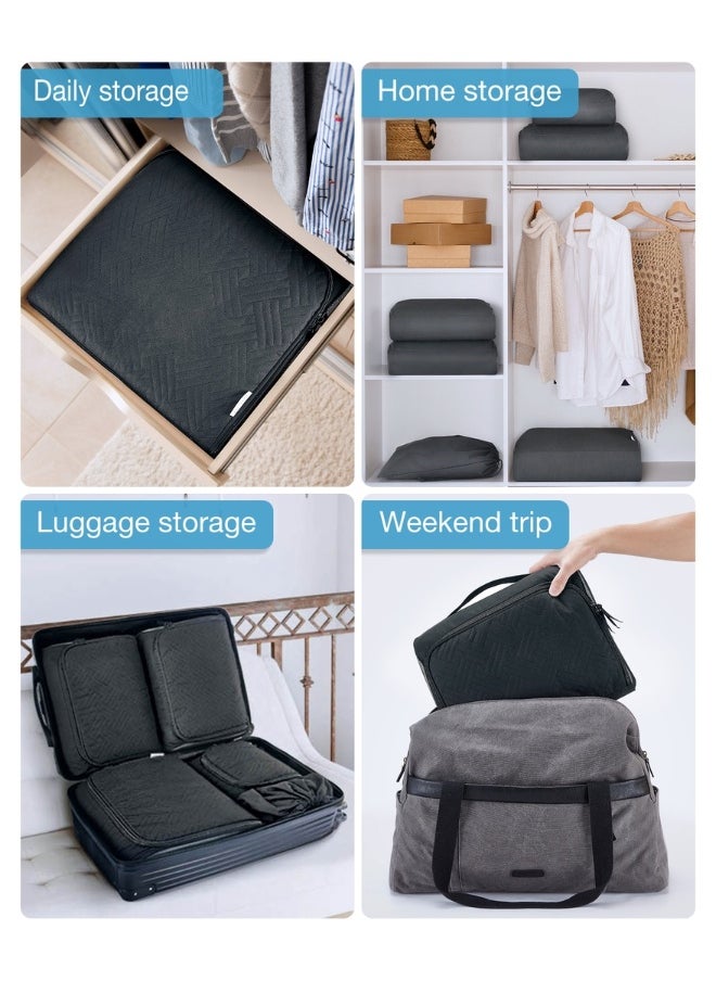 BAGSMART Black 6 PCS Quilted Packing Cubes for Suitcases