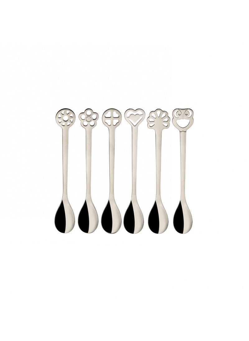 6-PIECES MOKA SPOONS SET IN GIFT-BOX COLOUR STEEL - FINISH SHINING