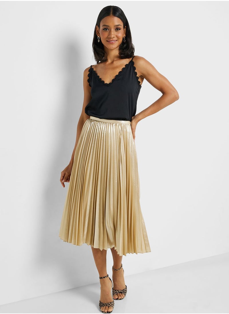 High Waist Plisse Skirt