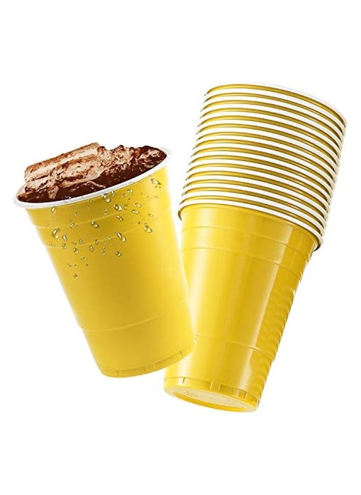 16 oz Yellow Cups [50 Pack] Disposable plastic cup, Big Birthday Party Cups