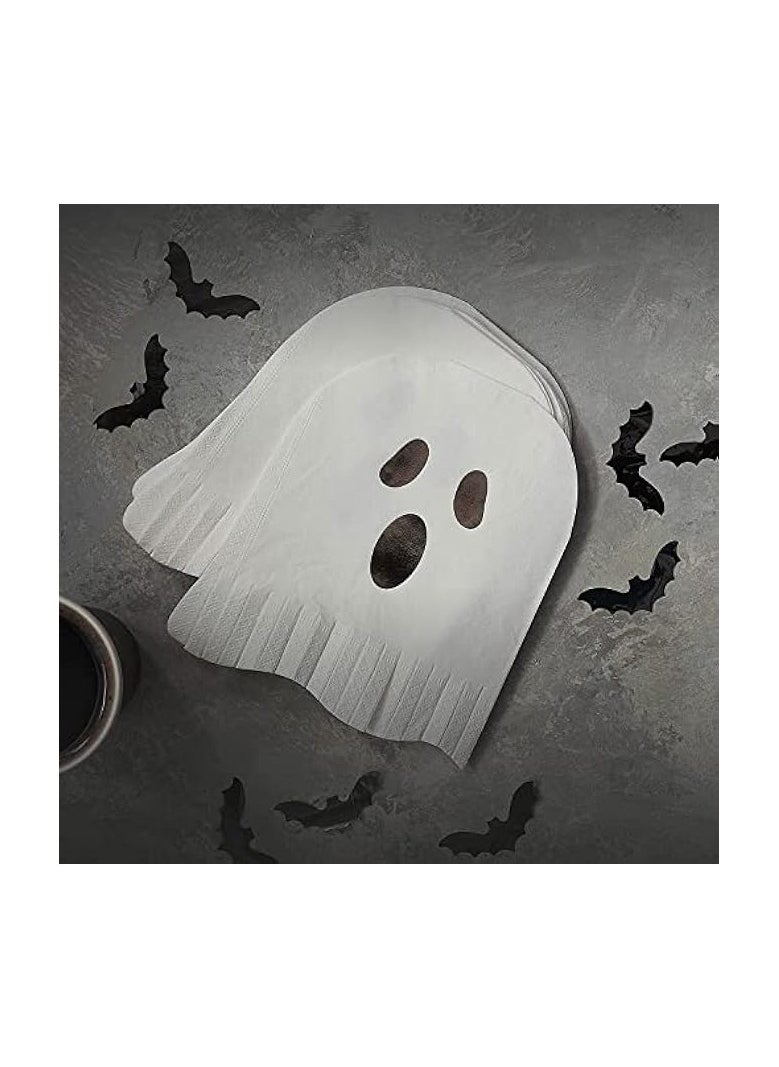 128 Halloween Napkins, White