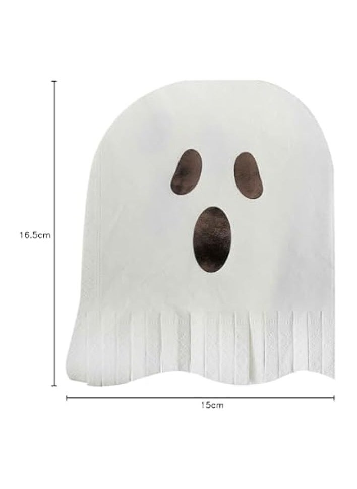 128 Halloween Napkins, White