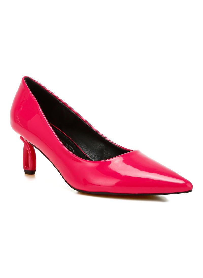 Pointed Toe Fantasy Heel Pumps in Fuchsia