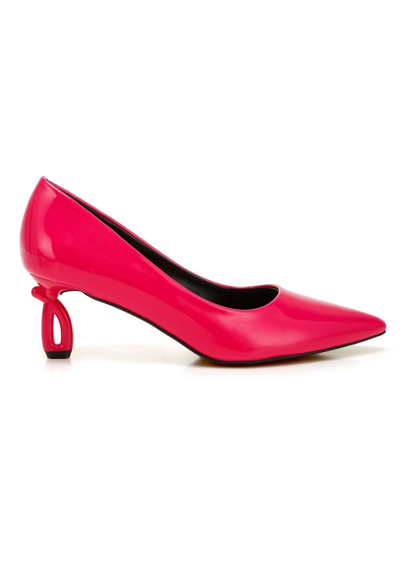 Pointed Toe Fantasy Heel Pumps in Fuchsia