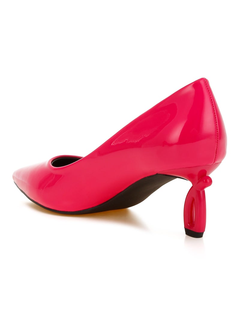 Pointed Toe Fantasy Heel Pumps in Fuchsia