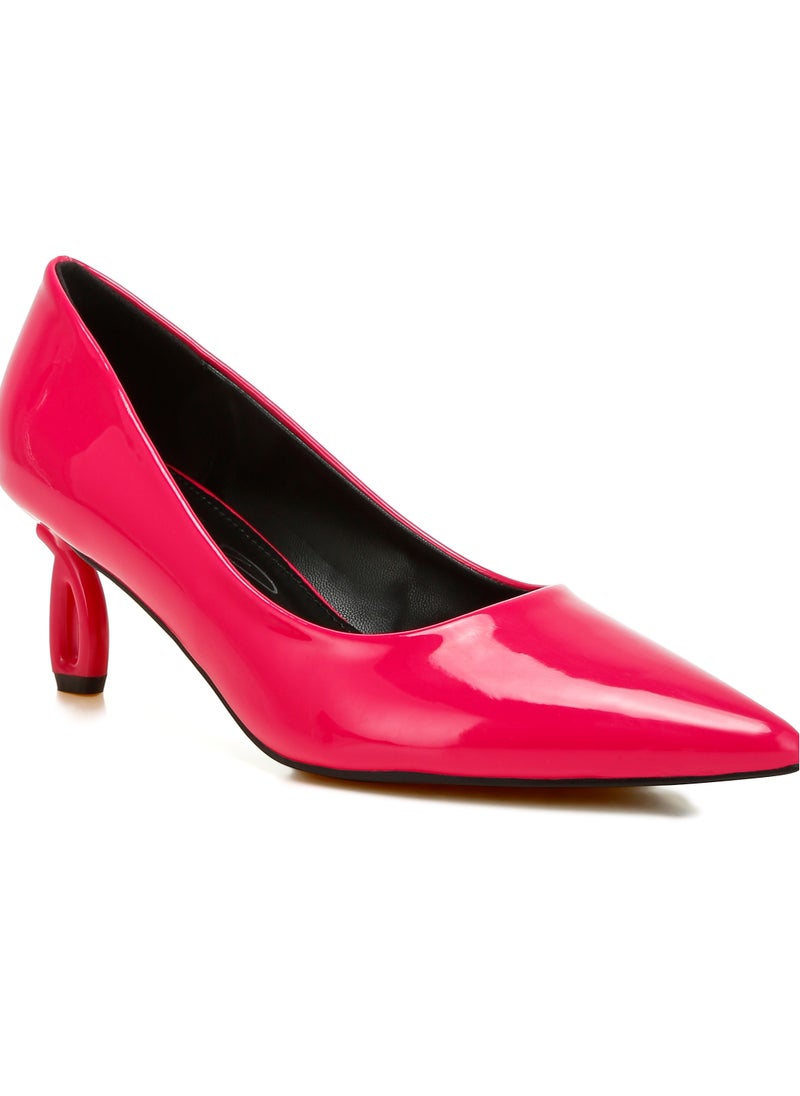 Pointed Toe Fantasy Heel Pumps in Fuchsia