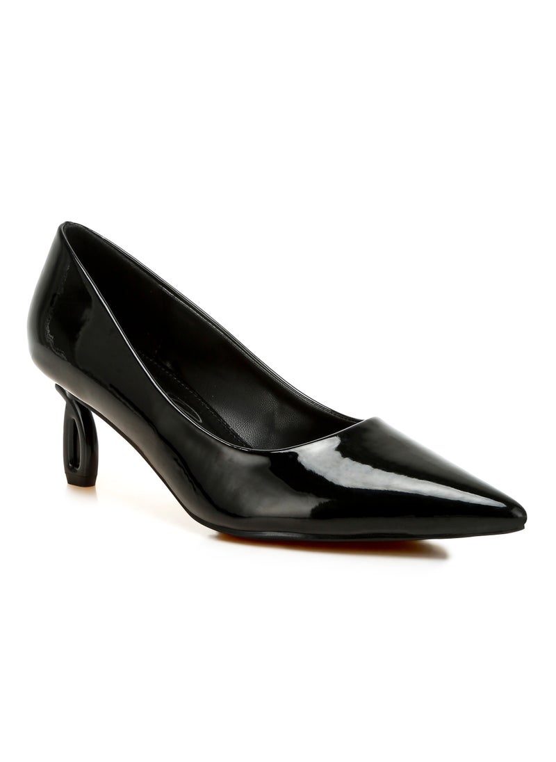 Pointed Toe Fantasy Heel Pumps in Black