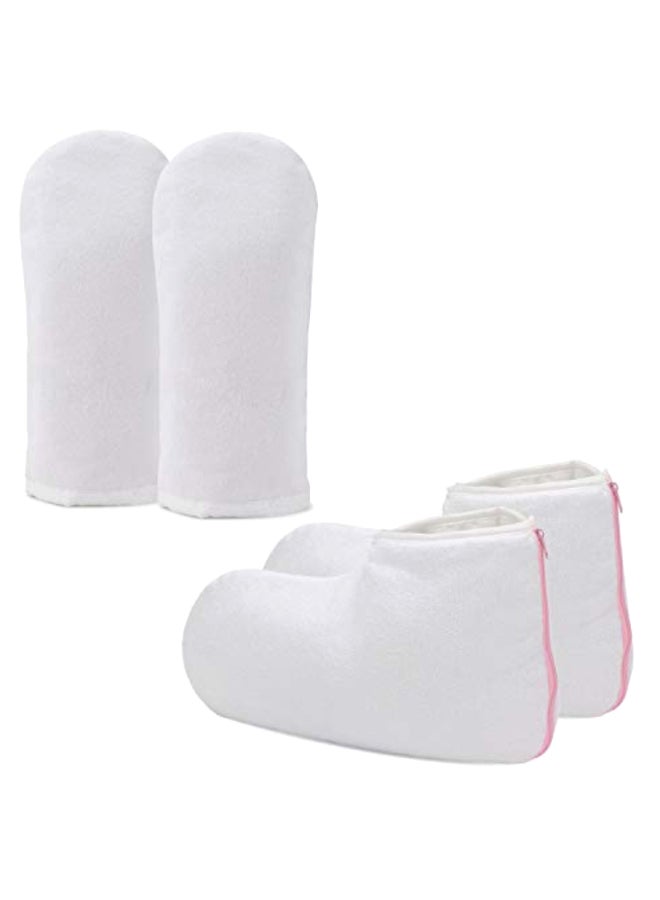 Pair Of Paraffin Wax Bath Gloves With Booties