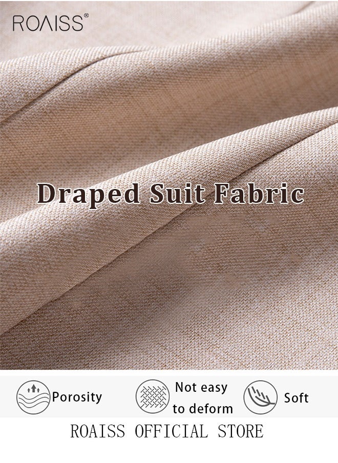 Women's White Suits with Scarf Long Sleeve Blazer Office Women's Wear Thin Casual Design Women's Blazers Lapel Long Sleeve Button Casual Business Jacket