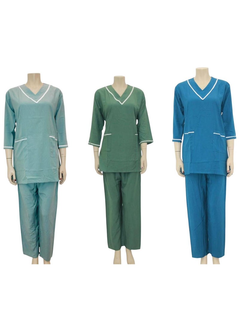 Housemaid Uniform Maid Nanny Scrub Suit 3 piece set