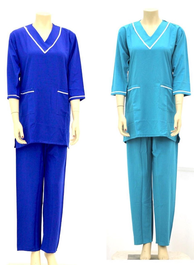 Housemaid Uniform Maid & Nanny Scrub Suit 2 piece set