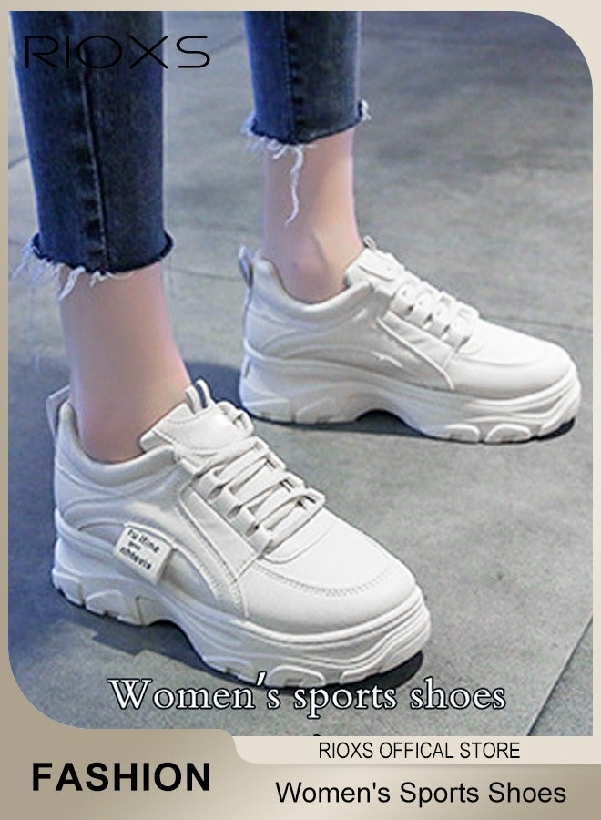 Women's Sports Shoes Breathable Platform Running Sneakers Casual Wild Shoes For Jogging Walking