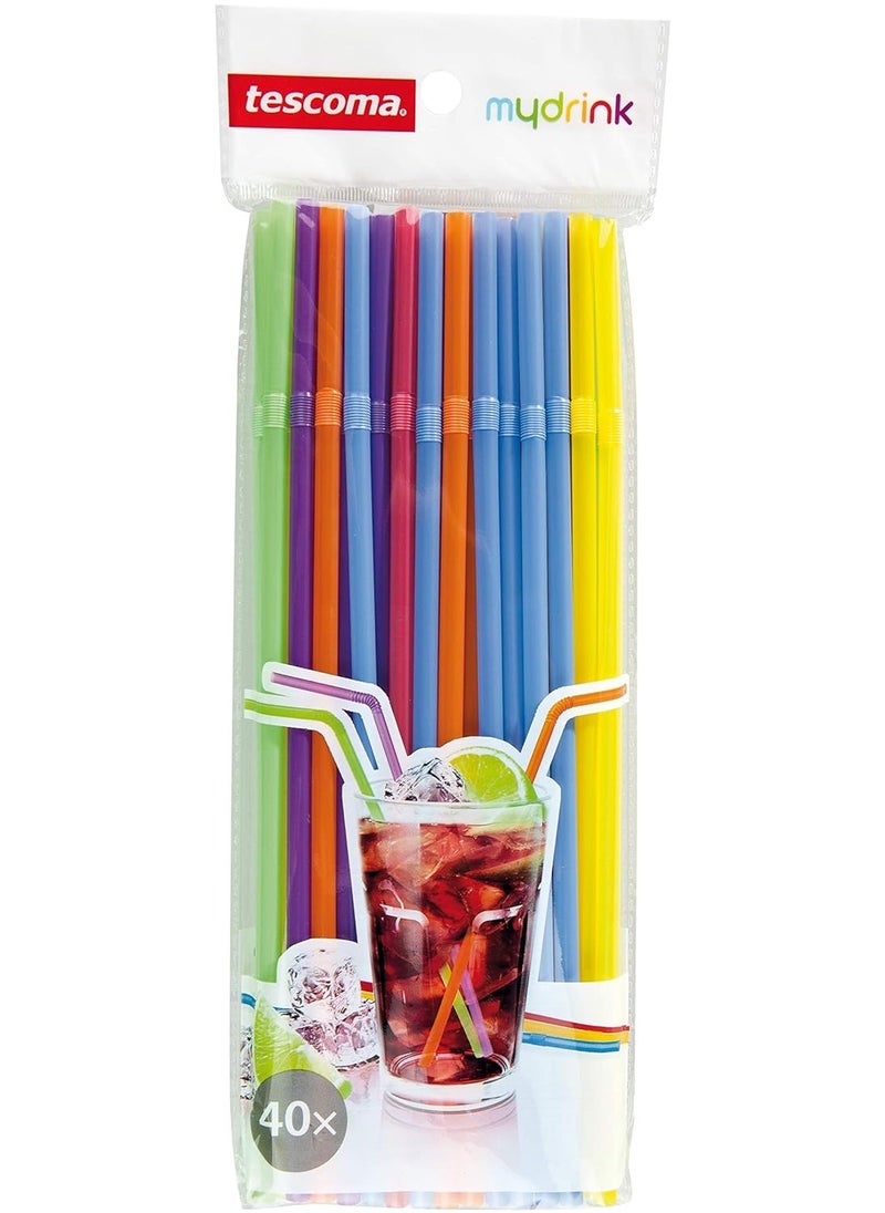 Drinking Straw 40 Pcs Mydrink Assorted 29.3 x 9 1.6 cm