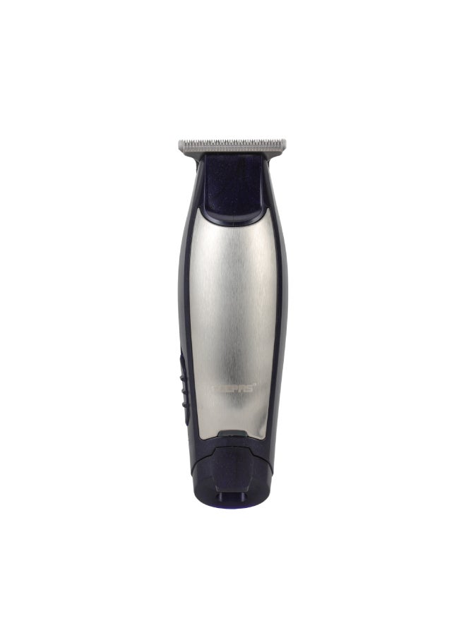 Professional Hair & Beard  Trimmer |  60 Minutes Working Time, Zero Overlap Stainless Steel Blades for Corded and Cordless Use | Low Noise,  USB and DC Adaptor with BS Plug| Provide Accessories Like Combs, Oil, Adapter for Professional Finish| 2 Years Warranty GTR56022 Blue/Silver