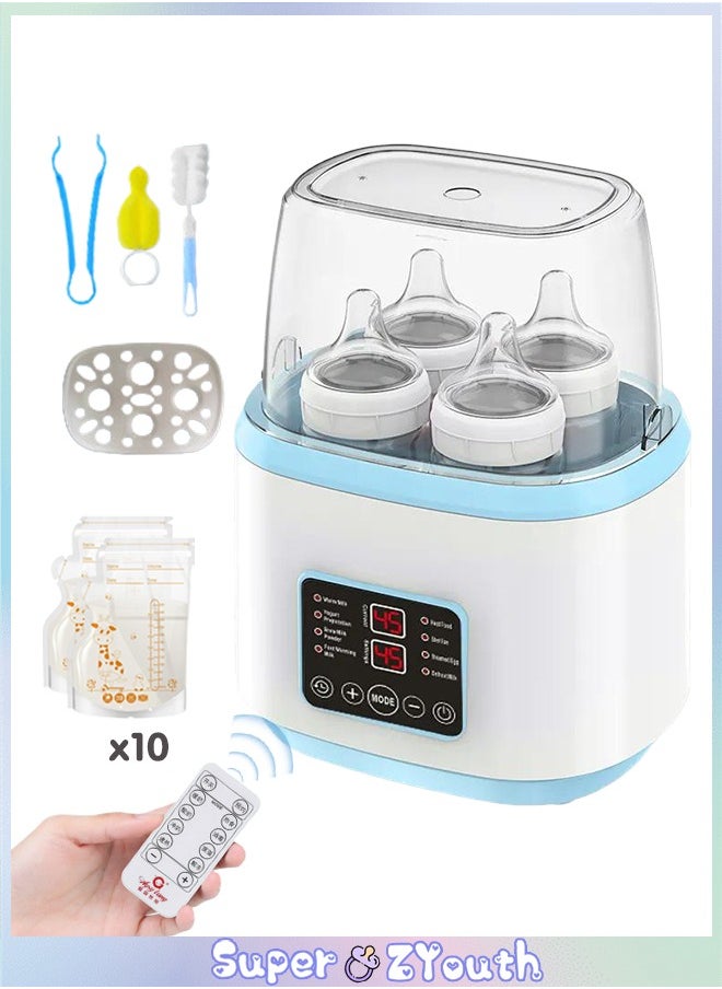 Baby Bottle Warmer, 8-in-1 Multifunction Breast Milk Warmer with Remote, Fast Baby Food Heater and Defrost Warmer with Timer, LCD Display Accurate Temperature Adjustment