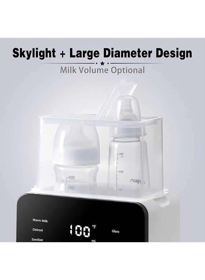 Baby Double Bottle Warmer, 10-in-1 Multifunction Breast Milk Warmer with Night Light, Fast Baby Food Heater and Defrost Warmer with Timer, LCD Display Accurate Temperature Adjustment, 48H Keep Warm