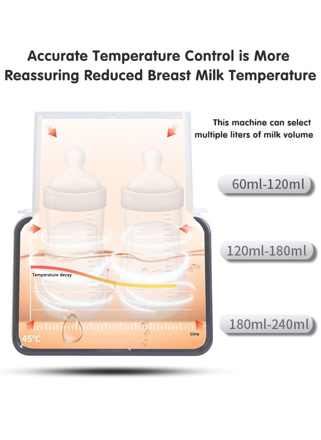 Baby Double Bottle Warmer, 10-in-1 Multifunction Breast Milk Warmer with Night Light, Fast Baby Food Heater and Defrost Warmer with Timer, LCD Display Accurate Temperature Adjustment, 48H Keep Warm