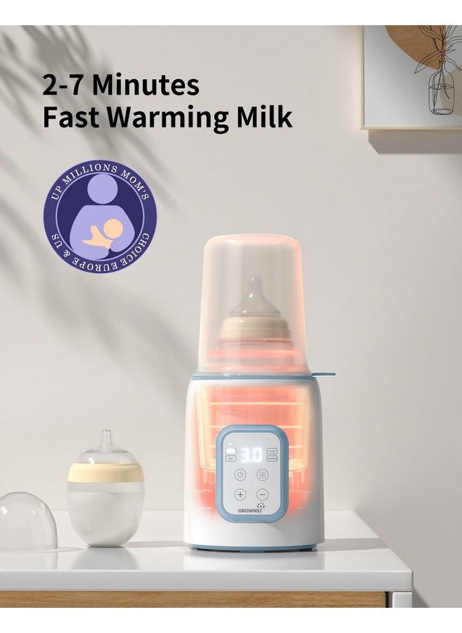 Bottle Warmer, 8-In-1 Fast Baby Milk Warmer With Timer For Breastmilk Or Formula, Accurate Temperature Control, Multifunctional Baby Bottle Warmers For All Bottles- Blue