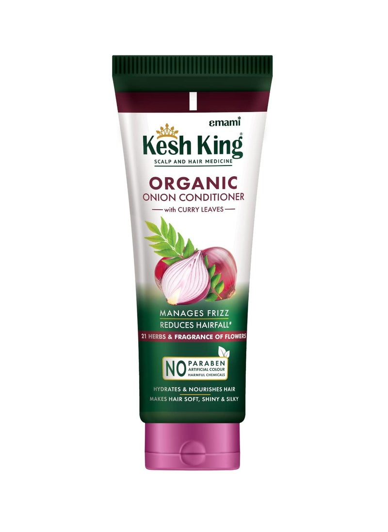 Emami Kesh King Organic Onion Conditioner with Curry Leaves | Conditioner for Frizzy Hair, Reduces Hair Fall, Deep Nourishment & Hydration | Hair Conditioner for Dry, Damaged Hair- 200ml