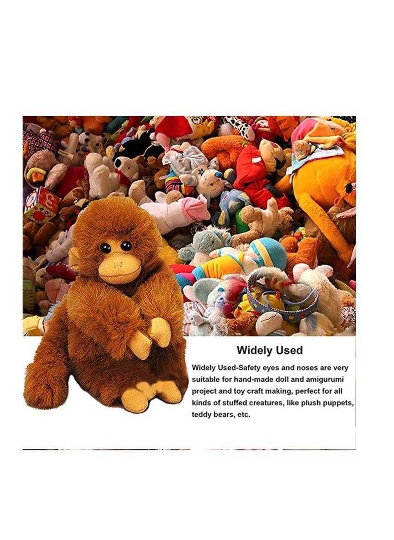 500 Pieces Plastic Eyes Black Crafts Safety Eyes Stuffed Toys Snap Animal Scrapbooking Puppet Dolls DIY Accessories with Washers for Crochet Animal Crafts Doll Making Bulk 4 Sizes