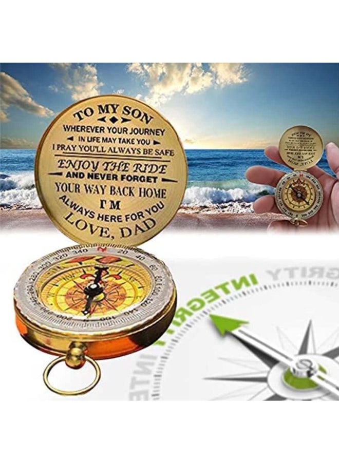 Luminous Compass Dad to Son Enjoy The Ride Gift for Camping Outdoor Activities Navigation Tool