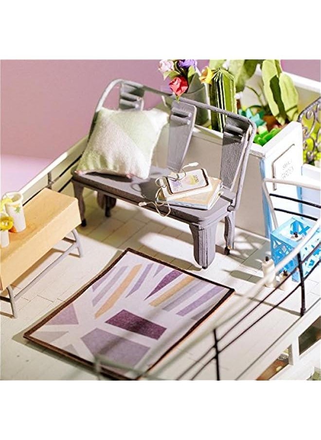 DIY Miniature Dollhouse Kit Duplex Loft Model Building Sets Gifts for Teens/Adults (Dora's Loft)