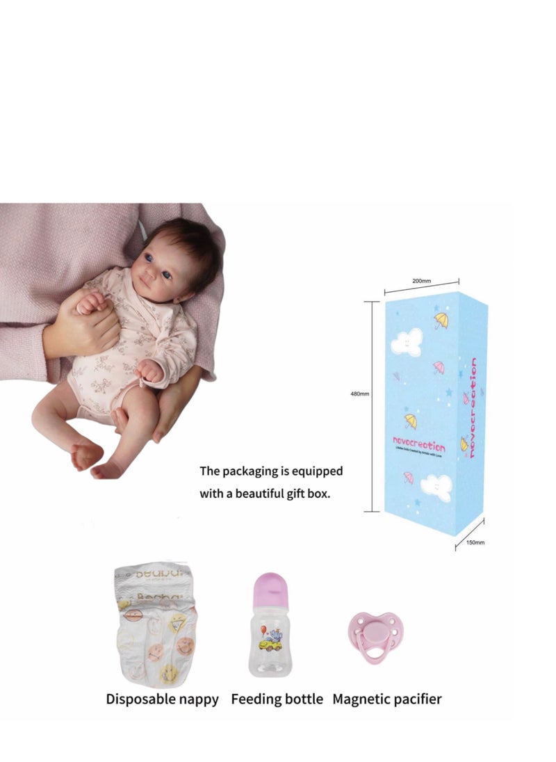 Reborn Baby Dolls, 18inch Cute Soft Vinyl Realistic-Newborn Baby Dolls With Cotton Body,  Poseable Real Life Lifelike Baby Dolls.