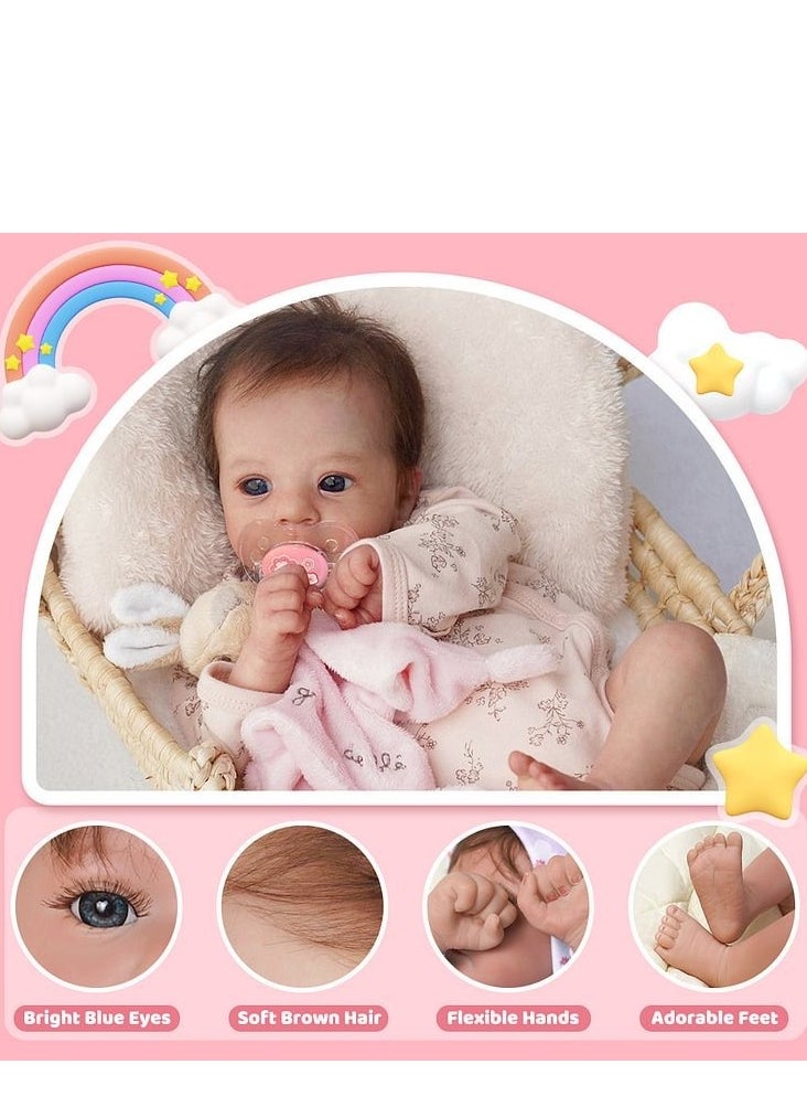 Reborn Baby Dolls, 18inch Cute Soft Vinyl Realistic-Newborn Baby Dolls With Cotton Body,  Poseable Real Life Lifelike Baby Dolls.