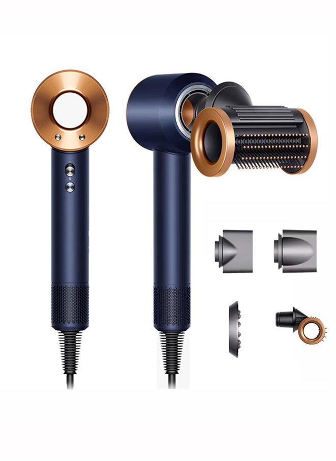 Professional  Hair Dryer 1600W BLDC motor Fast Drying Ion Hairdryer 3 Speeds 3 Heat Setting and One-Touch Cold Air with 4 Attachments and Equipped with 200 million negative ions