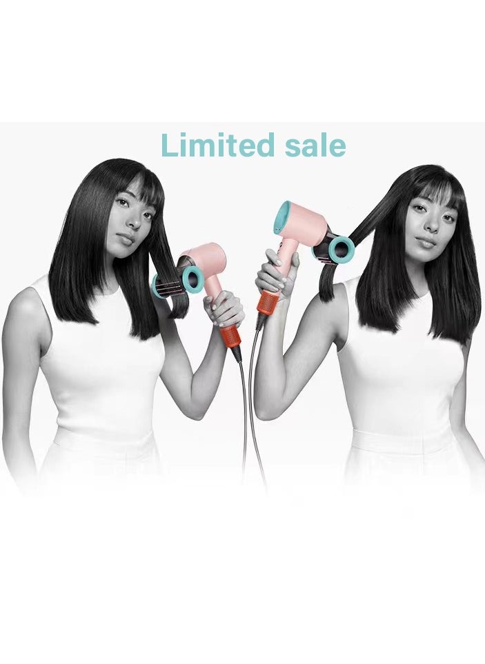 Professional  Hair Dryer 1600W BLDC motor Fast Drying Ion Hairdryer 3 Speeds 3 Heat Setting and One-Touch Cold Air with 4 Attachments and Equipped with 200 million negative ions