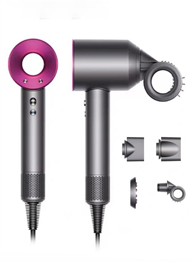 Professional  Hair Dryer 1600W BLDC motor Fast Drying Ion Hairdryer 3 Speeds 3 Heat Setting and One-Touch Cold Air with 4 Attachments and Equipped with 200 million negative ions