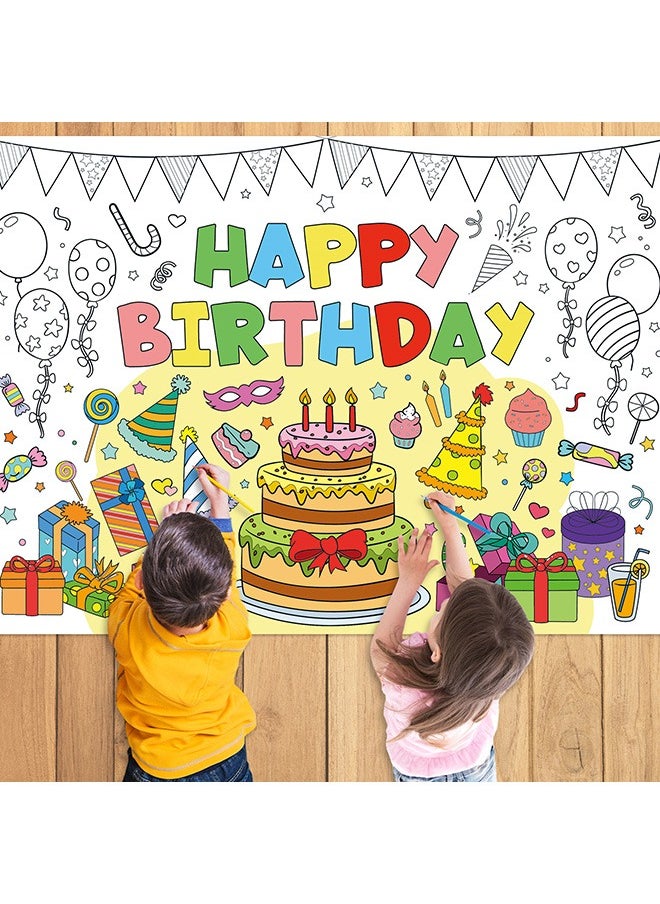 DIY Giant Coloring Poster for Classroom Wall - Versatile 31.4 x 43.4 Inches Birthday Activity Poster/ Table Cover, School Parties, Birthday Party and Special Events Decoration