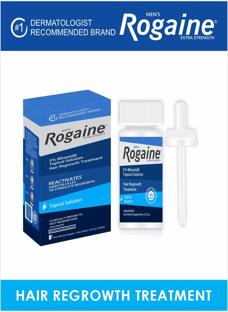 Rogaine Men's Extra Strength 60 ML – Hair Regrowth Treatment for Thinning Hair