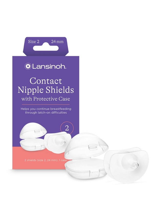 Contact Nipple Shields For Breastfeeding, 2 Nipple Shields (24Mm) And Case