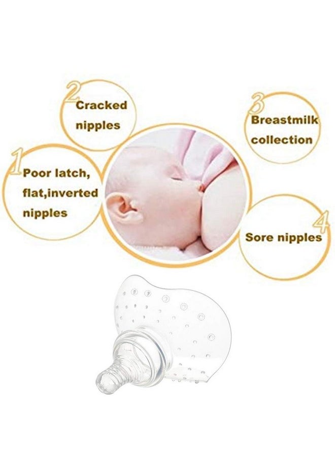 Nipple Shield Contact Nippleshield For Breastfeeding With Latch Difficulties Or Flat Or Inverted Nipples, Non-Toxic (1 Pack)