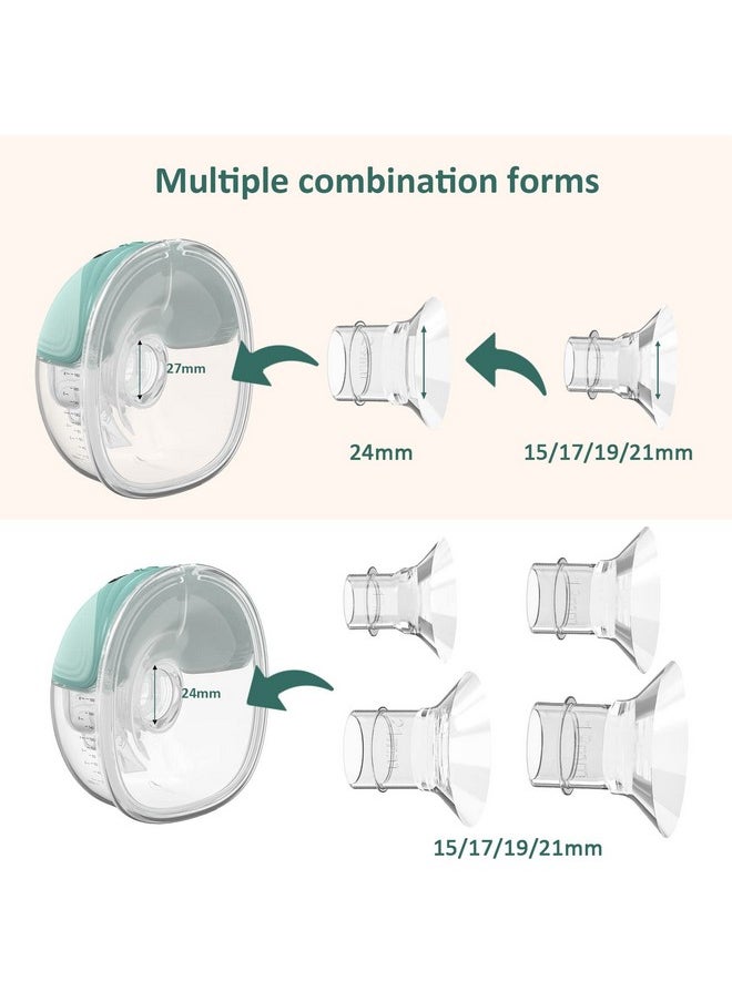 Flange Insert 21Mm For Mommed/Momcozy/Tsrete 24Mm Breast Shields/Flange, 21 Mm Flange To Reduce 24Mm Nipple Tunnel Down To 21 Mm, 1Pack