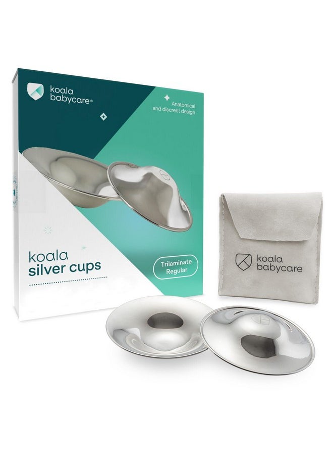 The Original Silver Nursing Cups - Nipple Shields For Nursing Newborn -Breastfeeding Essentials - Protect And Soothe - Tri-Laminate Silver - Standard Size