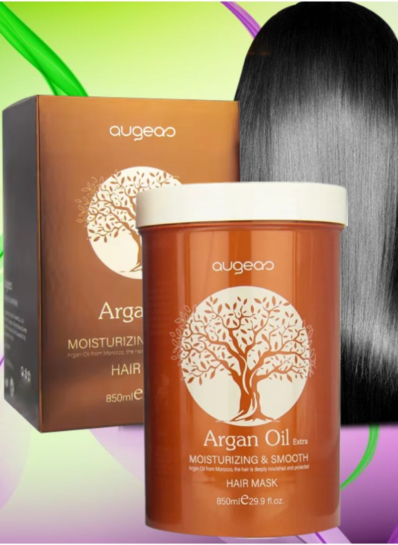 850ml Argan Oil Hair Mask Argan Oil of Morocco Deeply Nourish and Repair Damaged Hair Improve Split Ends and Restore Healthy Hair Extra Moisturizing and Smooth Argan Oil Creamy Hair Mask